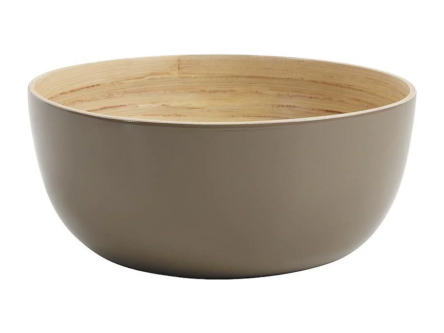 Corbeille en bambou laqué Taupe Ø22