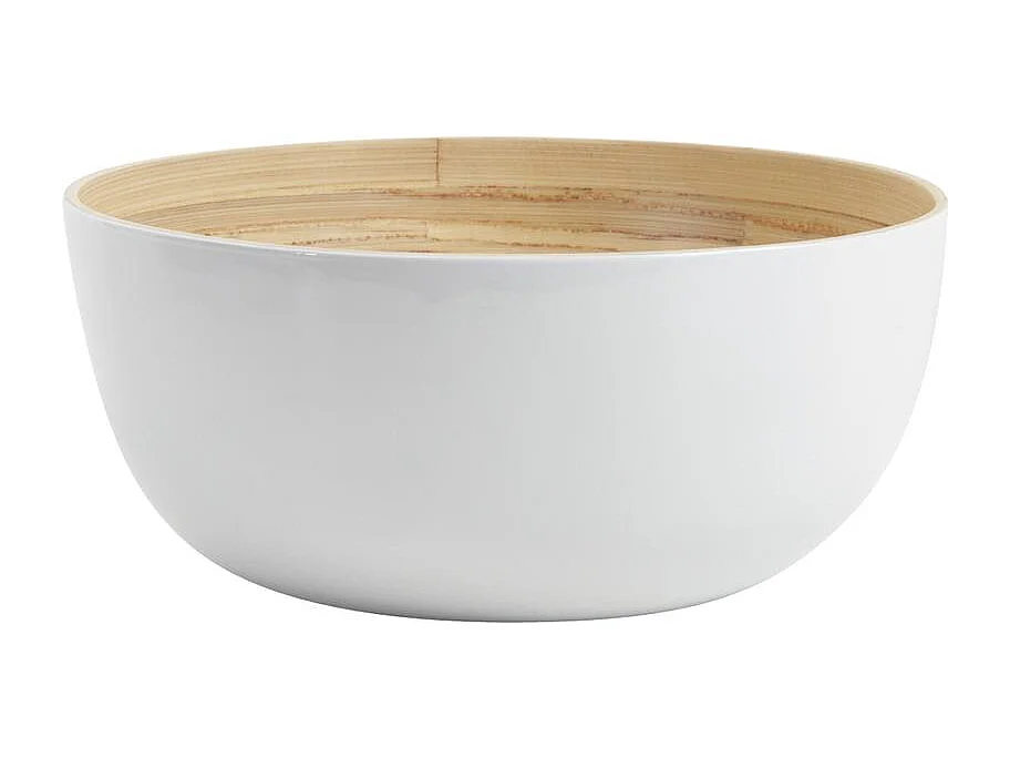 Corbeille en bambou laqué Blanc Ø25