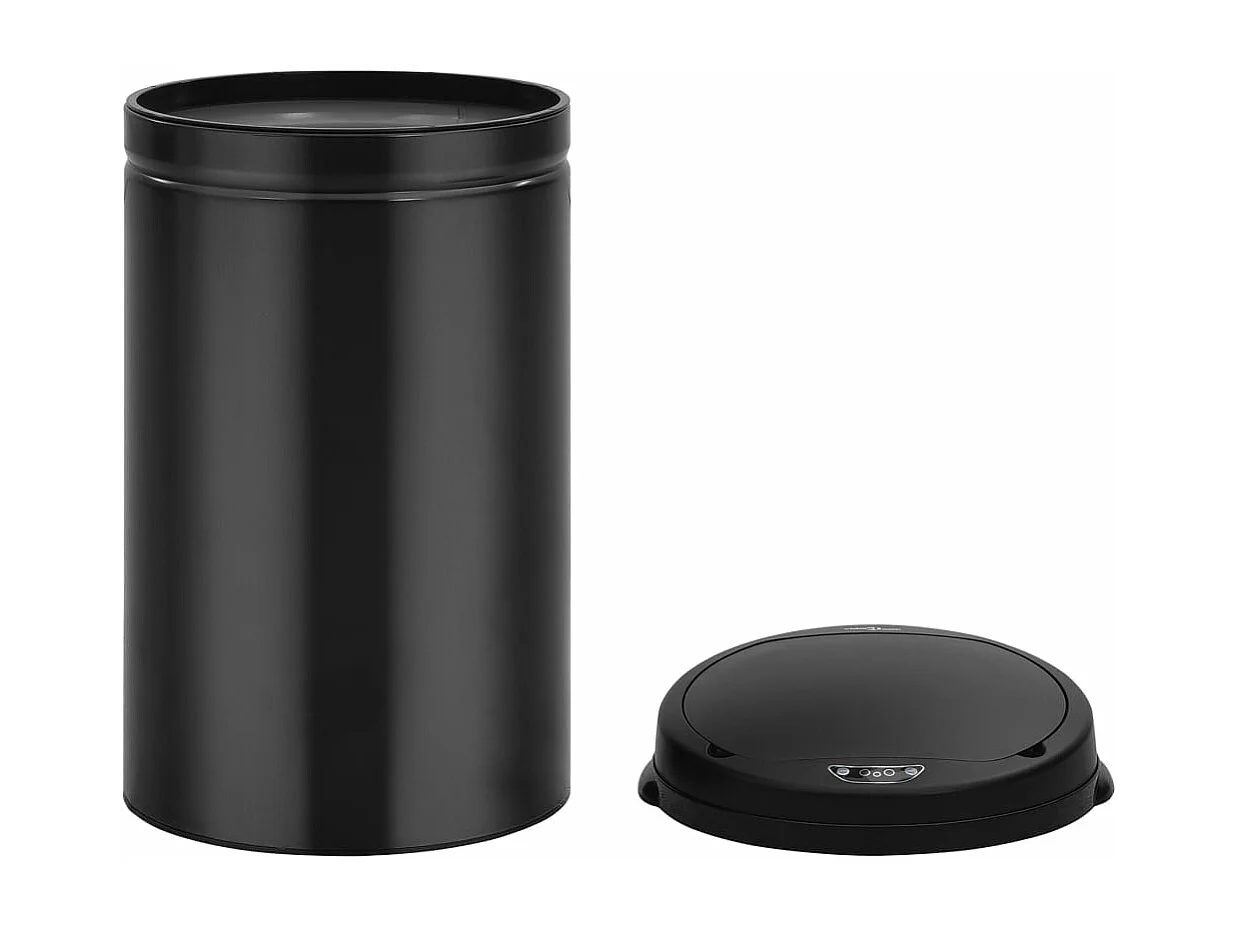 Lixeira com sensor automático 40 litros aço carbono preto 02_0006033