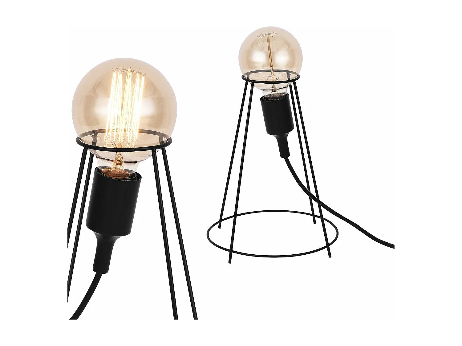 Lámpara de mesa de diseño E27 pantalla 20 cm negro 03_0002500