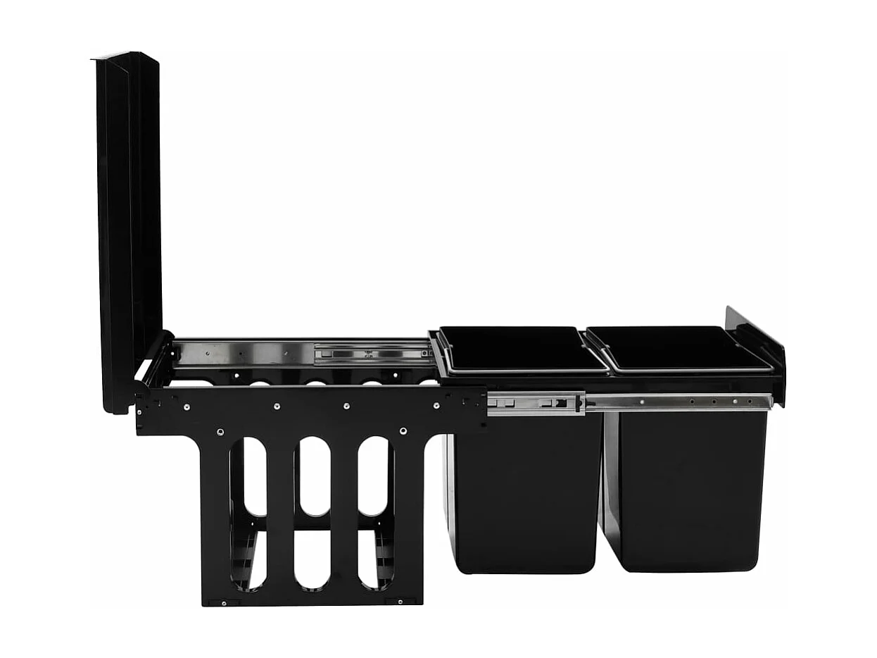 Papelera de cocina extraíble con cierre suave 36 litros negro 02_0006031