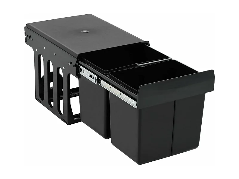 Poubelle amovible de cuisine noire 31 x 22 x 29.5 cm 02_0006031