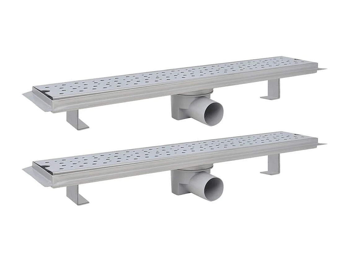 Caniveau drain de douche argenté 63 x 14 x 7 cm 02_0003029