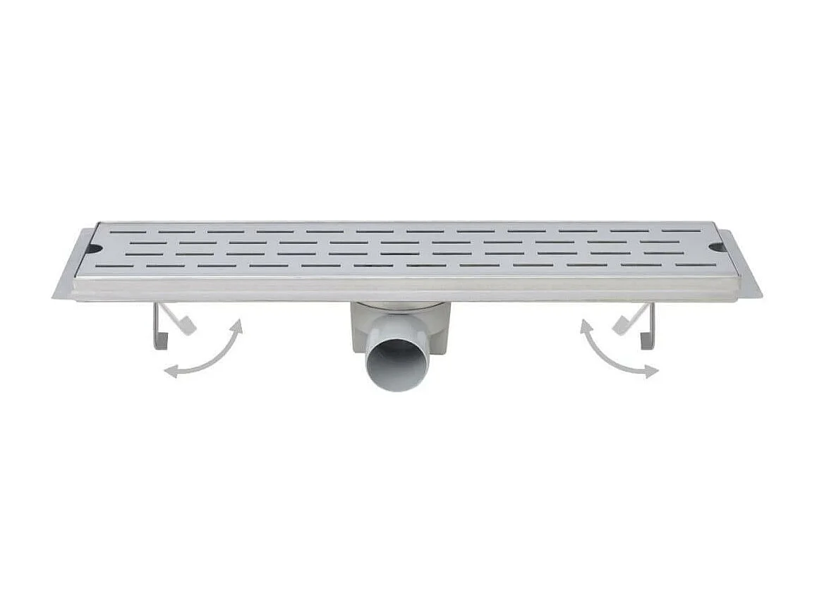 Caniveau drain de douche argenté 63 x 14 x 7 cm 02_0003029