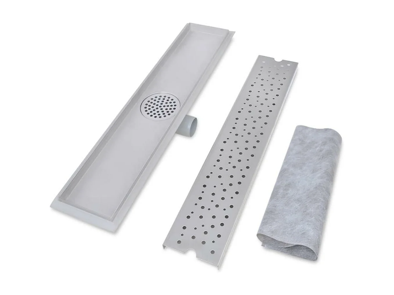 Caniveau drain de douche argenté 63 x 14 x 7 cm 02_0003029