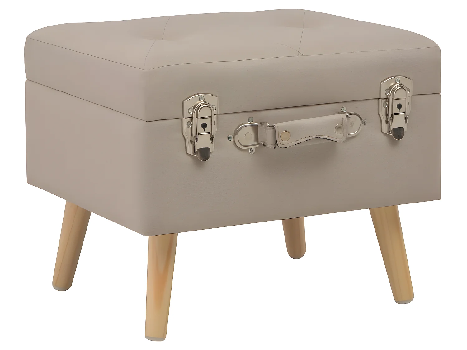 Taburete de taburetes de taburetes de banco de banco tela beige de 40 cm 3002107