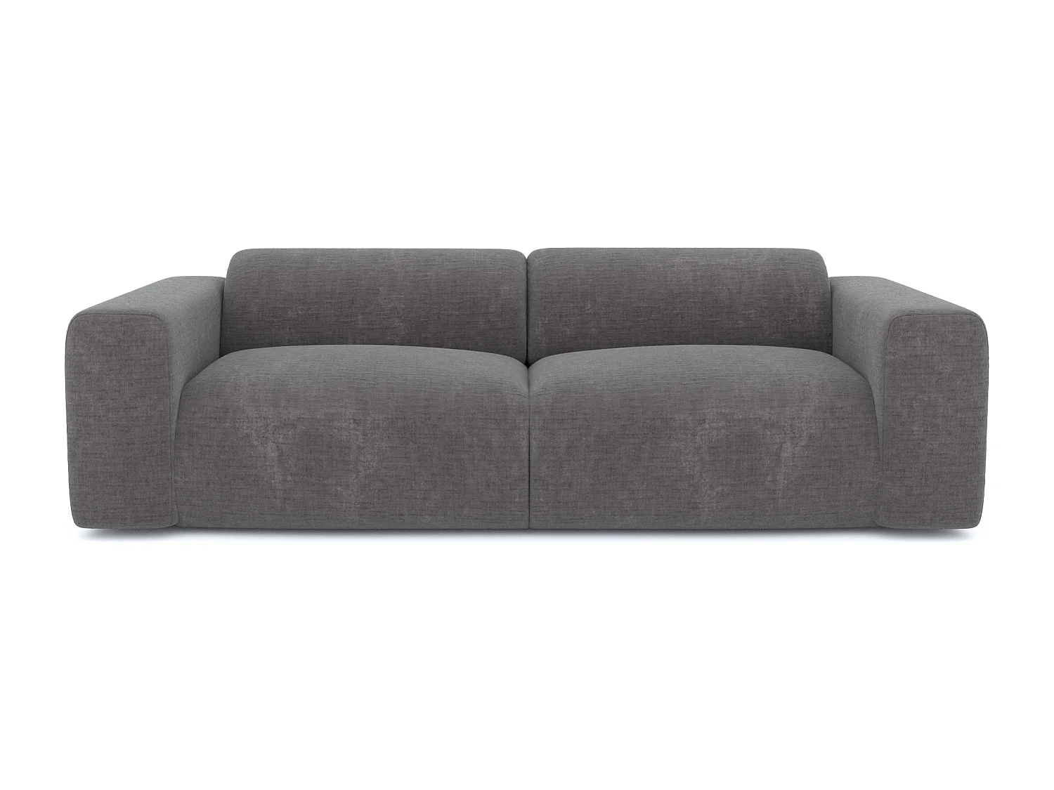 Canapé 4 places MYRA en velours texturé gris
