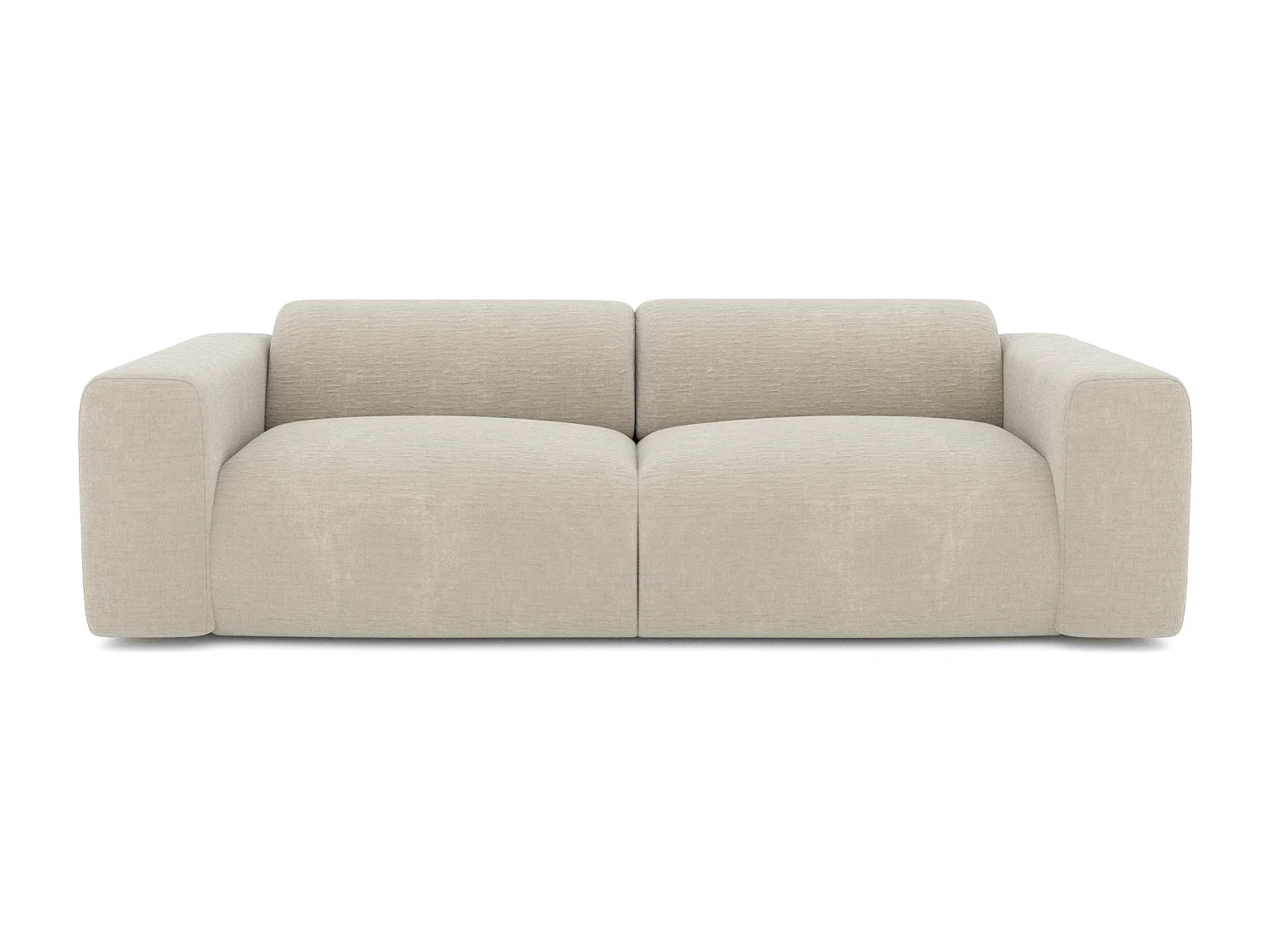 Canapé 4 places velours à motifs beige MYRA