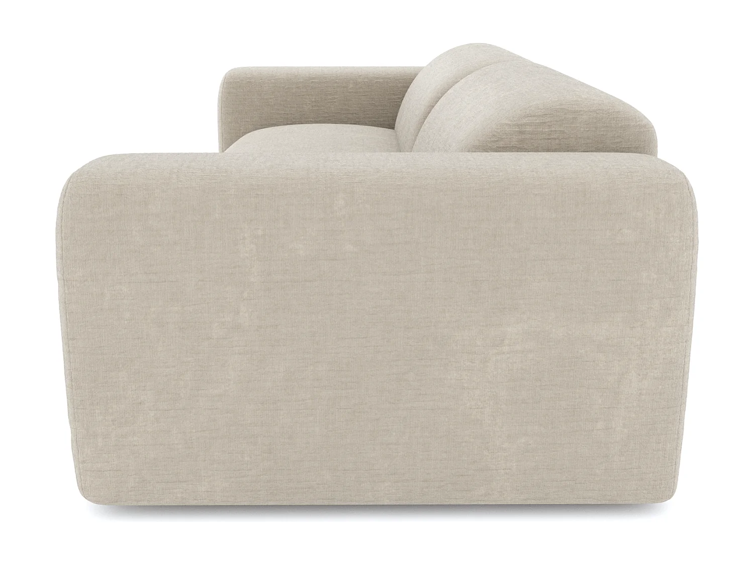 Canapé 4 places velours à motifs beige MYRA