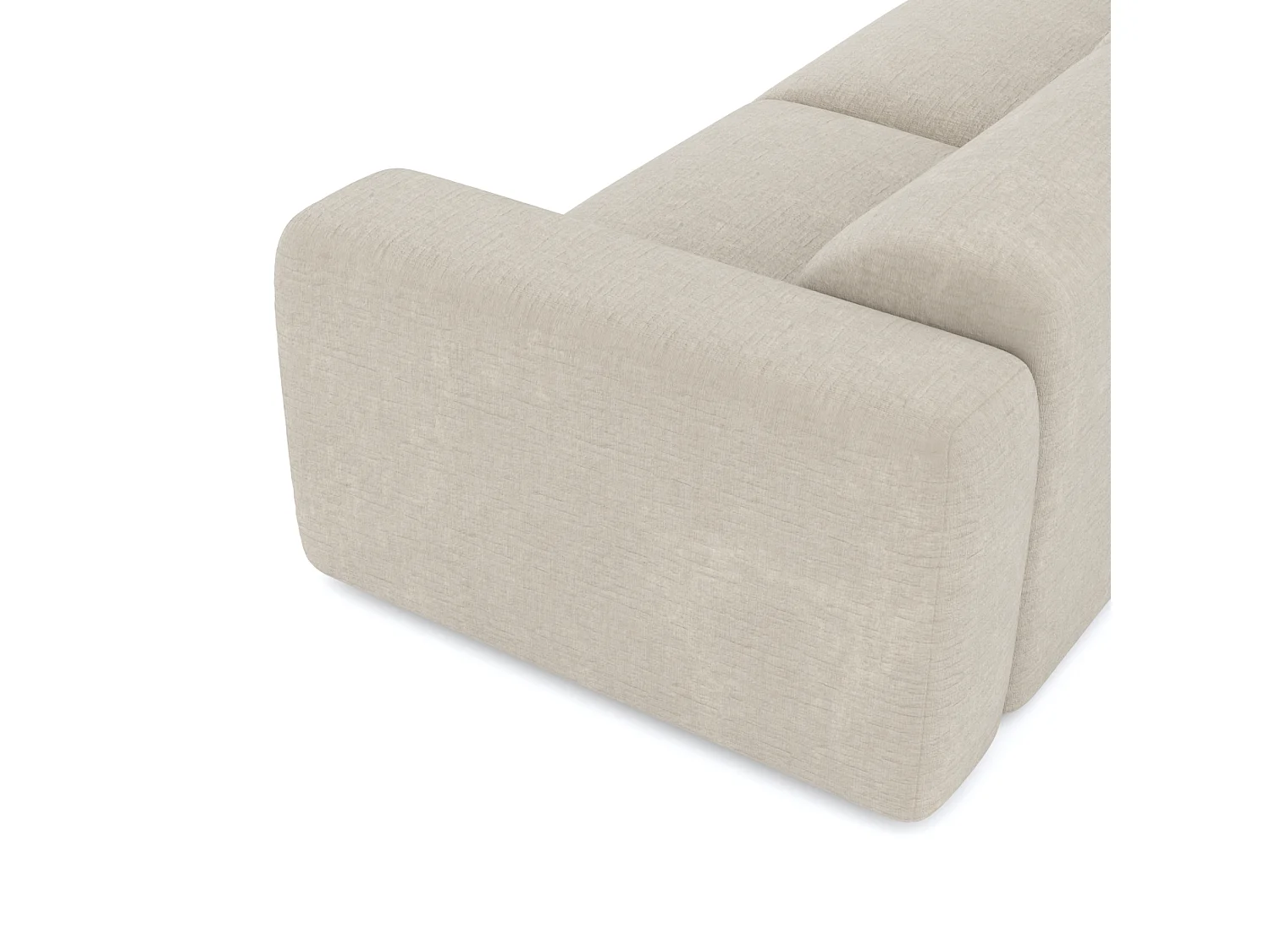 Canapé 4 places MYRA en velours texturé beige