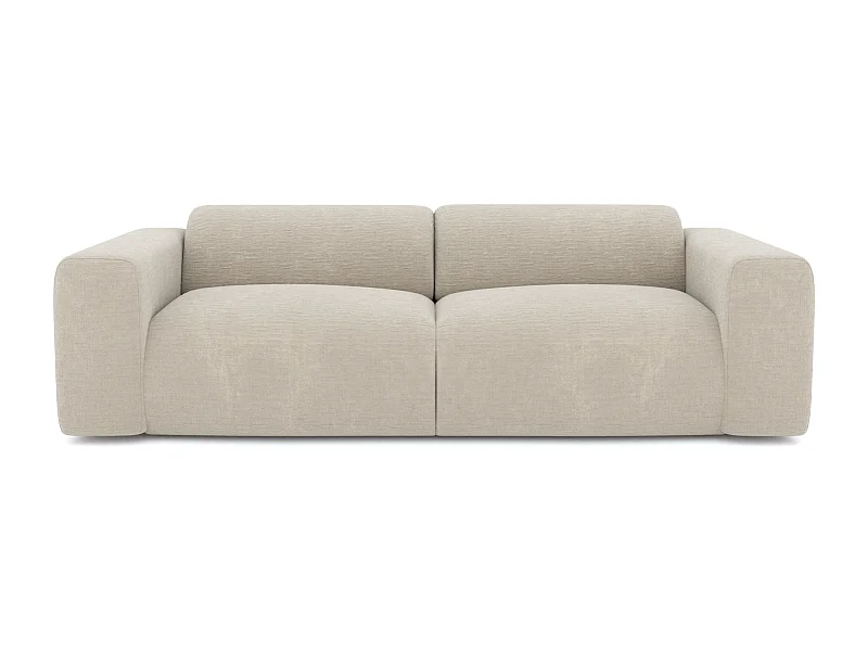 Canapé 4 places velours à motifs beige MYRA