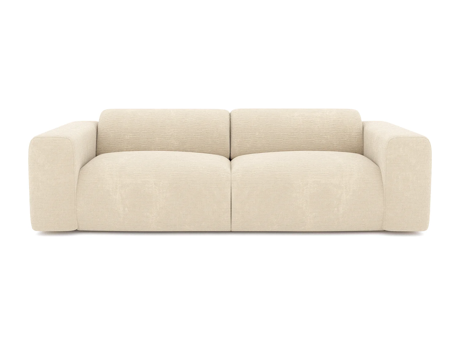 Canapé 4 places velours à motifs crème MYRA