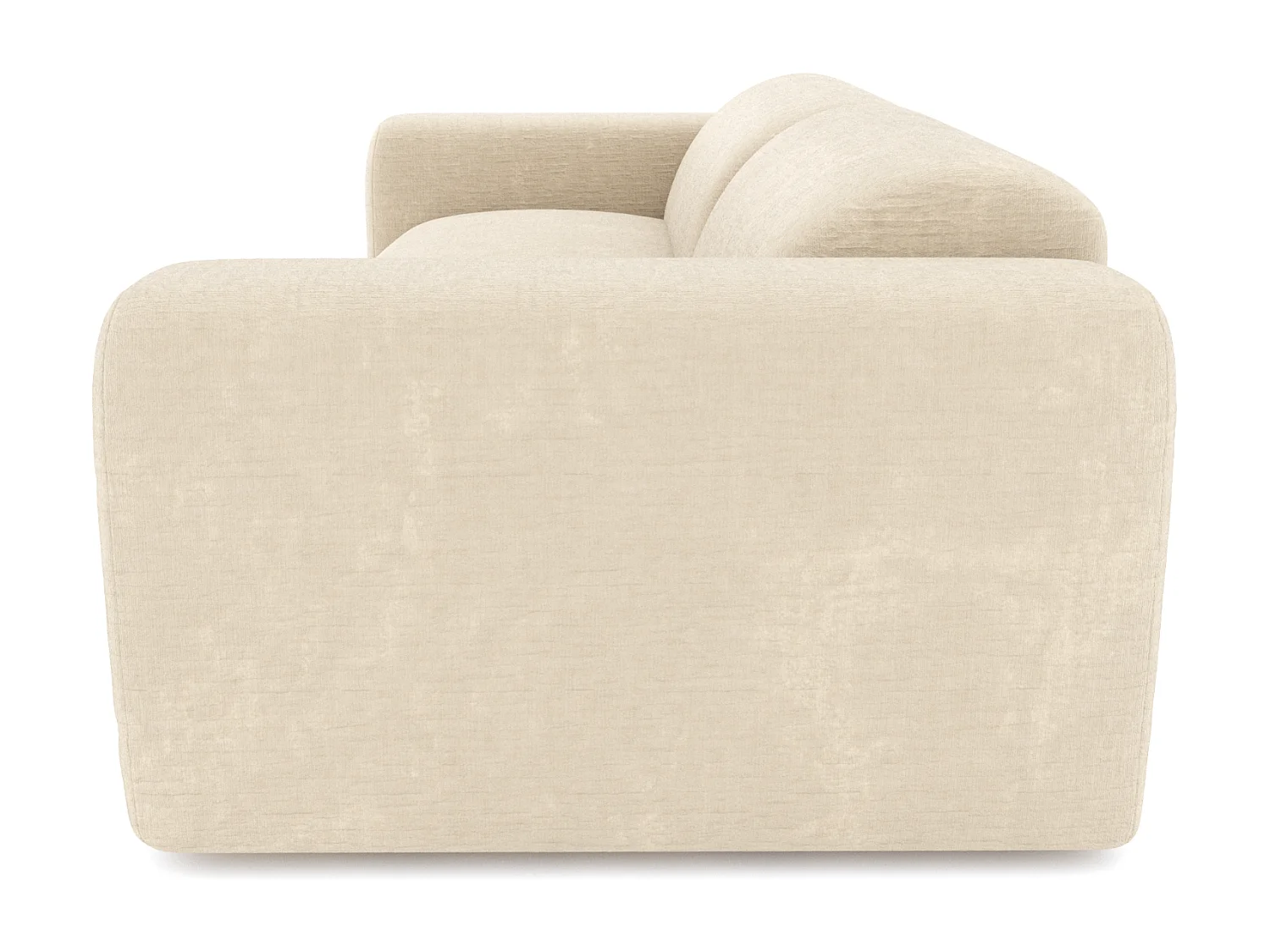 Canapé 4 places velours à motifs crème MYRA