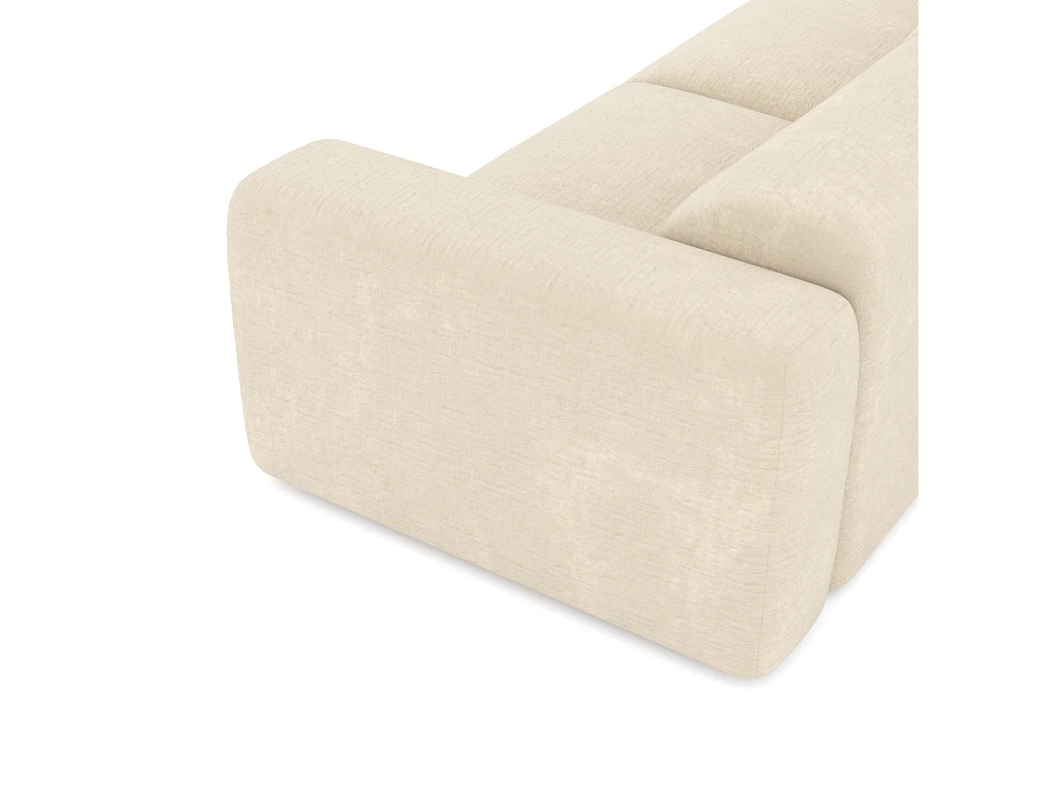 Canapé 4 places velours à motifs crème MYRA