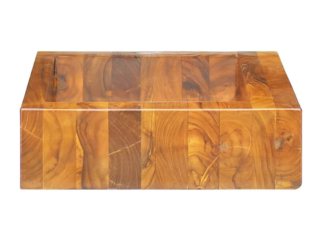 Lavabo da bagno lavabo da appoggio per WC lavabo da bagno lavabo per doccia interna lavabo da 50 x 35 x 10 cm in legno massello di teak 02_0002873