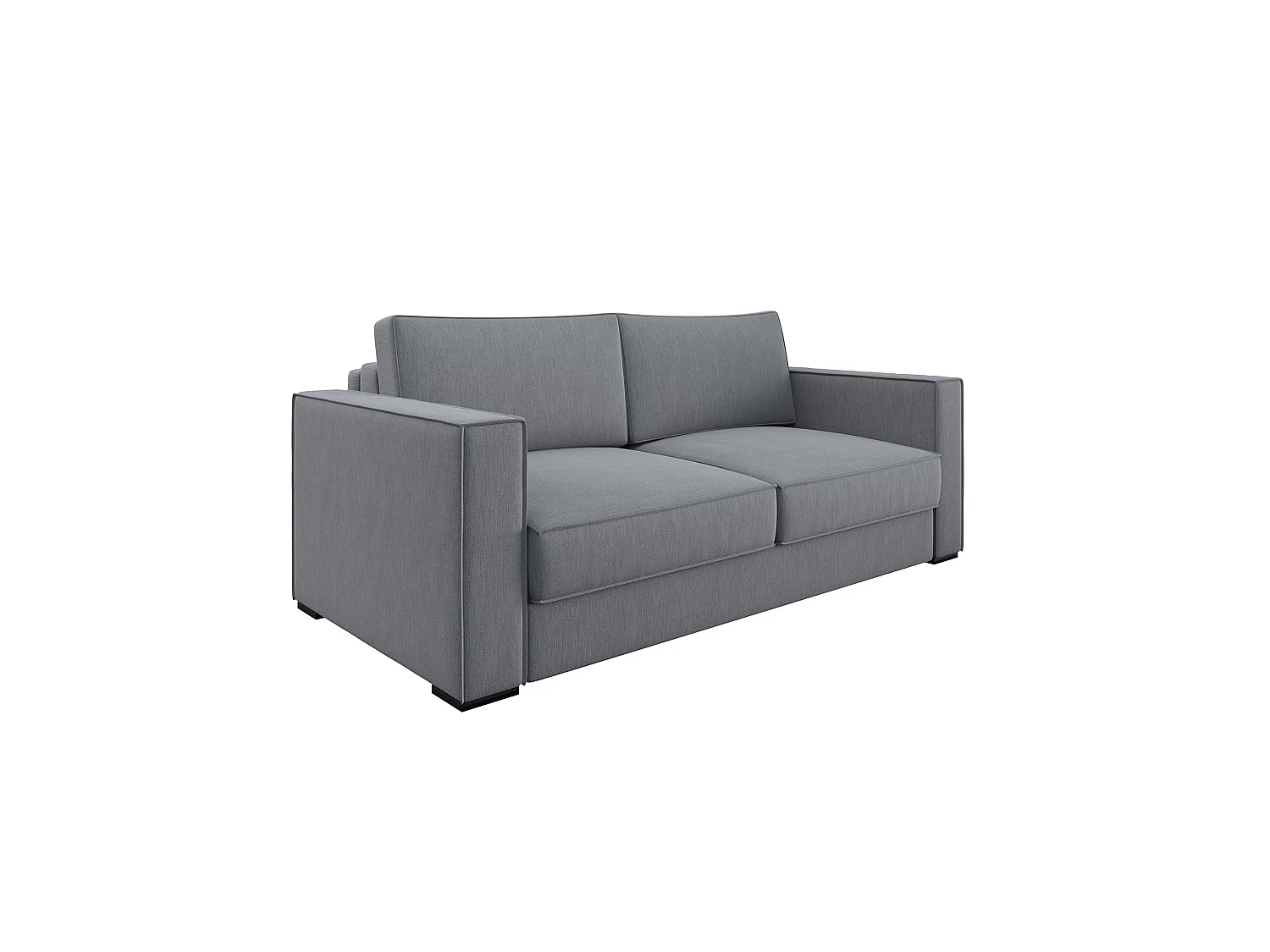 Canapé convertible matelas tissu tramé gris clair 160cm