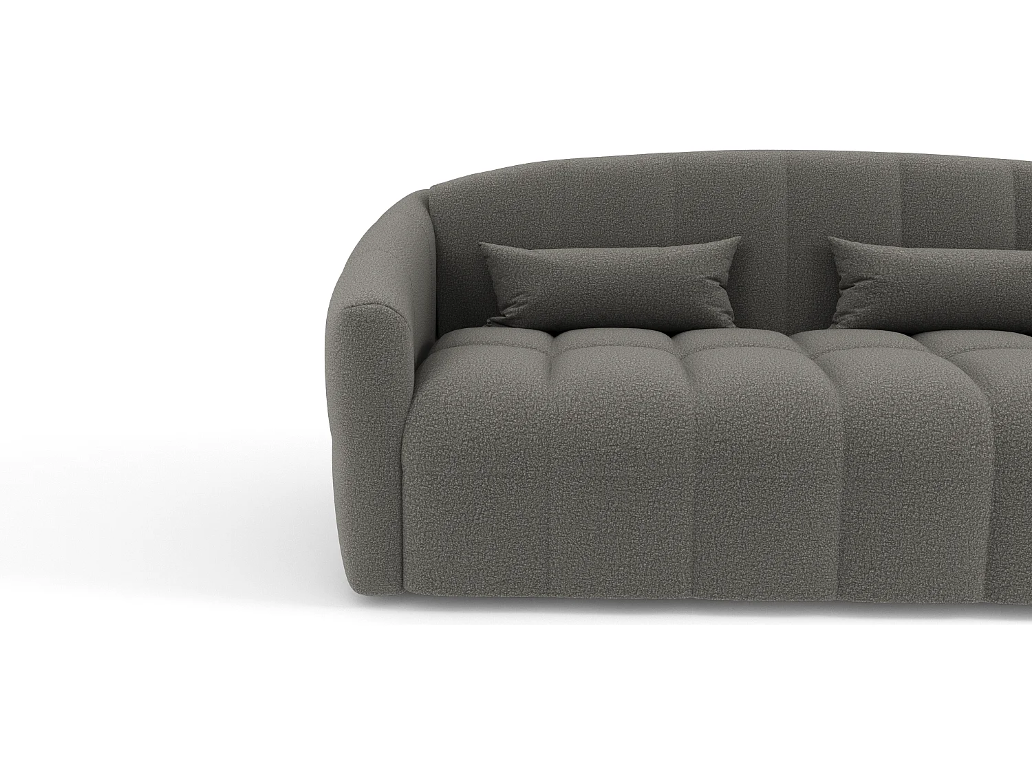 Canapé convertible express matelas bouclette gris graphite 140cm NORA