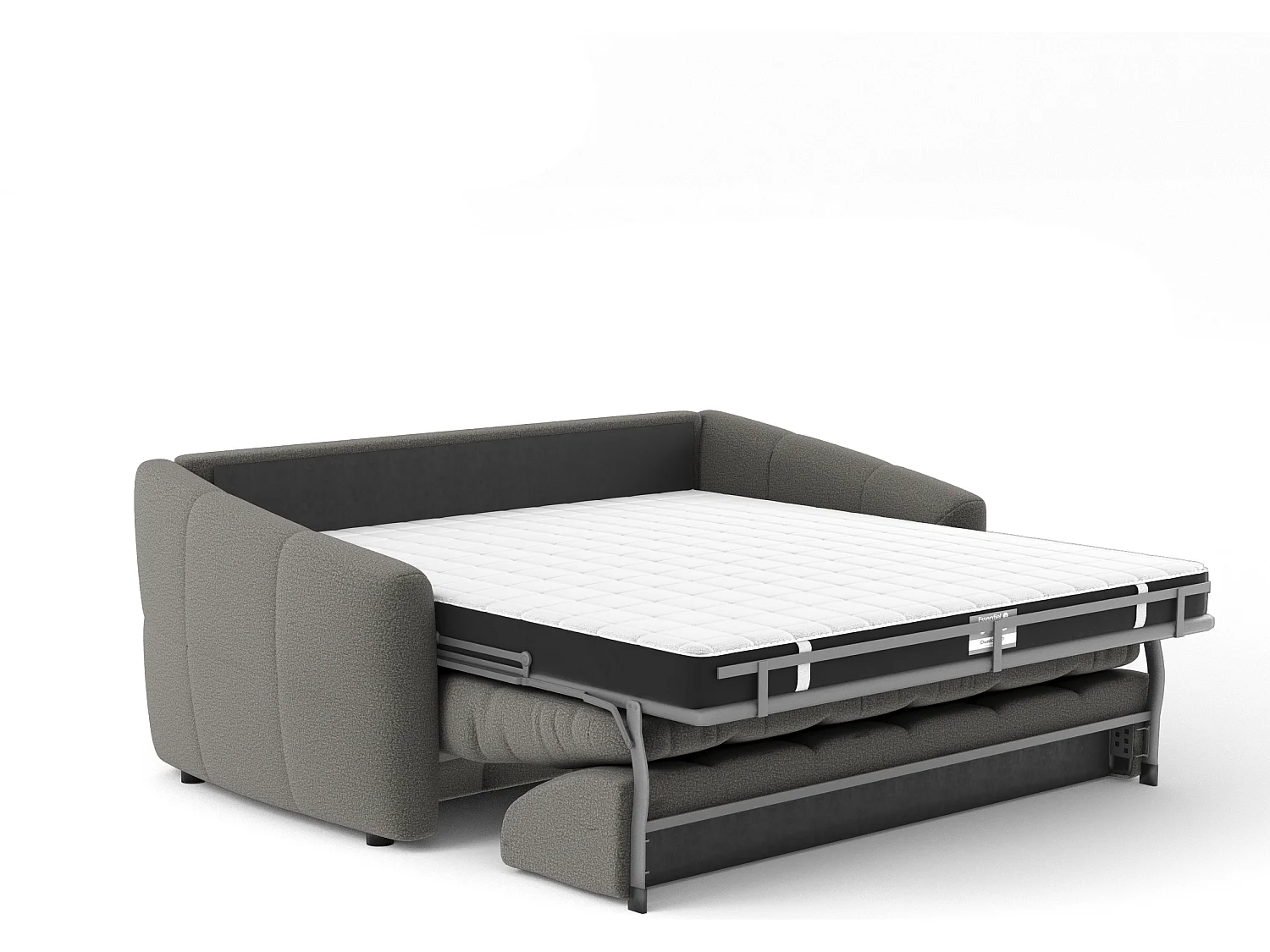 Canapé convertible express matelas bouclette gris graphite 140cm NORA