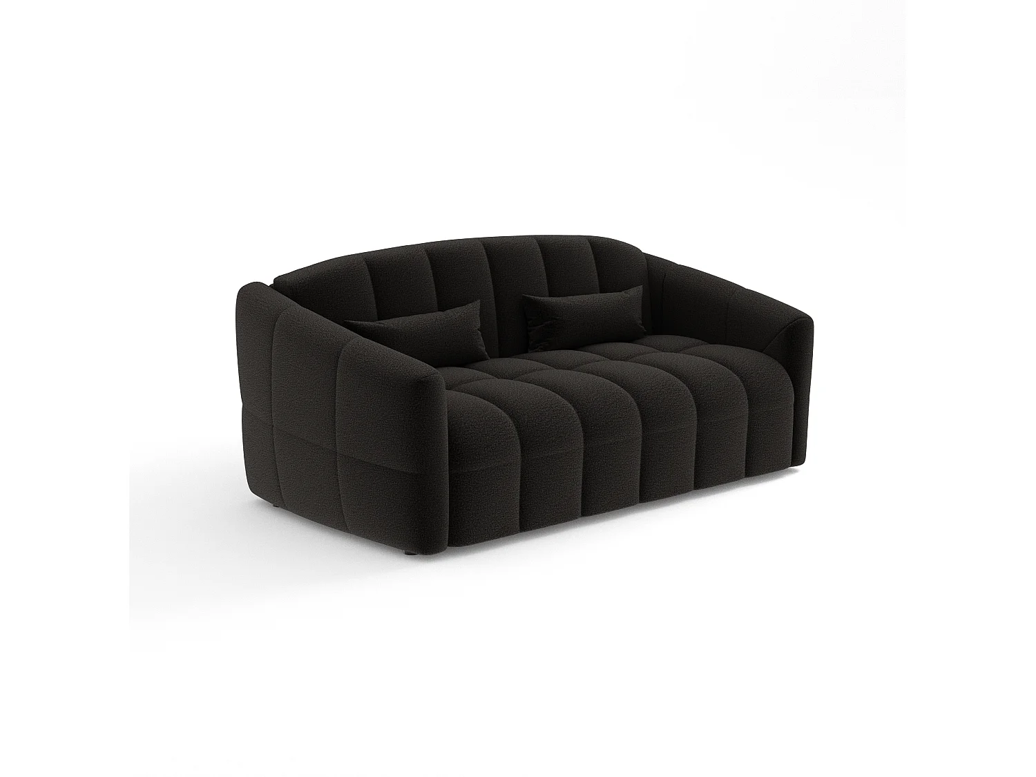 Canapé convertible express matelas bouclette anthracite foncé 160cm NORA