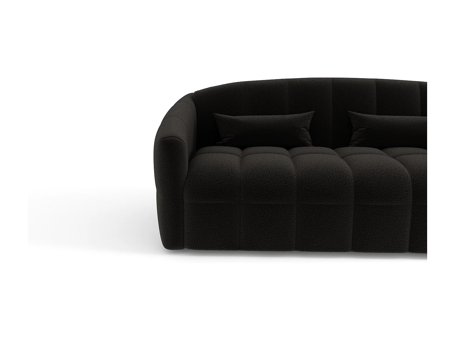 Canapé convertible express matelas bouclette anthracite foncé 160cm NORA