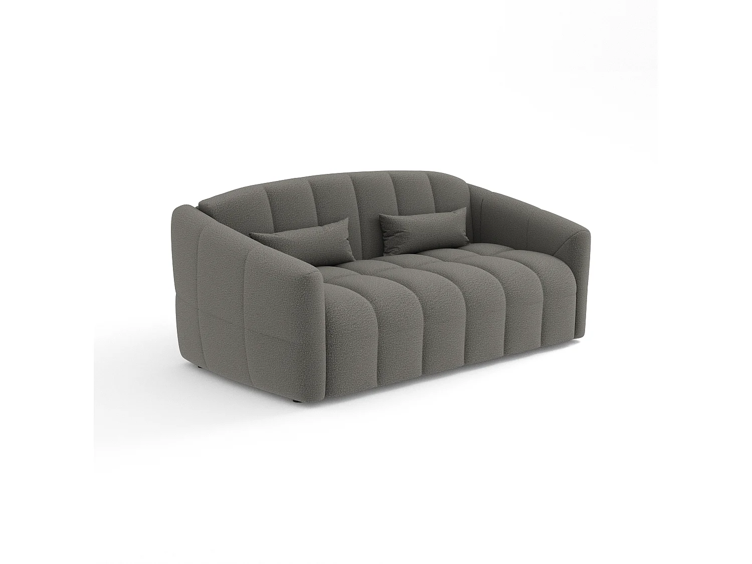 Canapé convertible express matelas bouclette gris graphite 160cm NORA