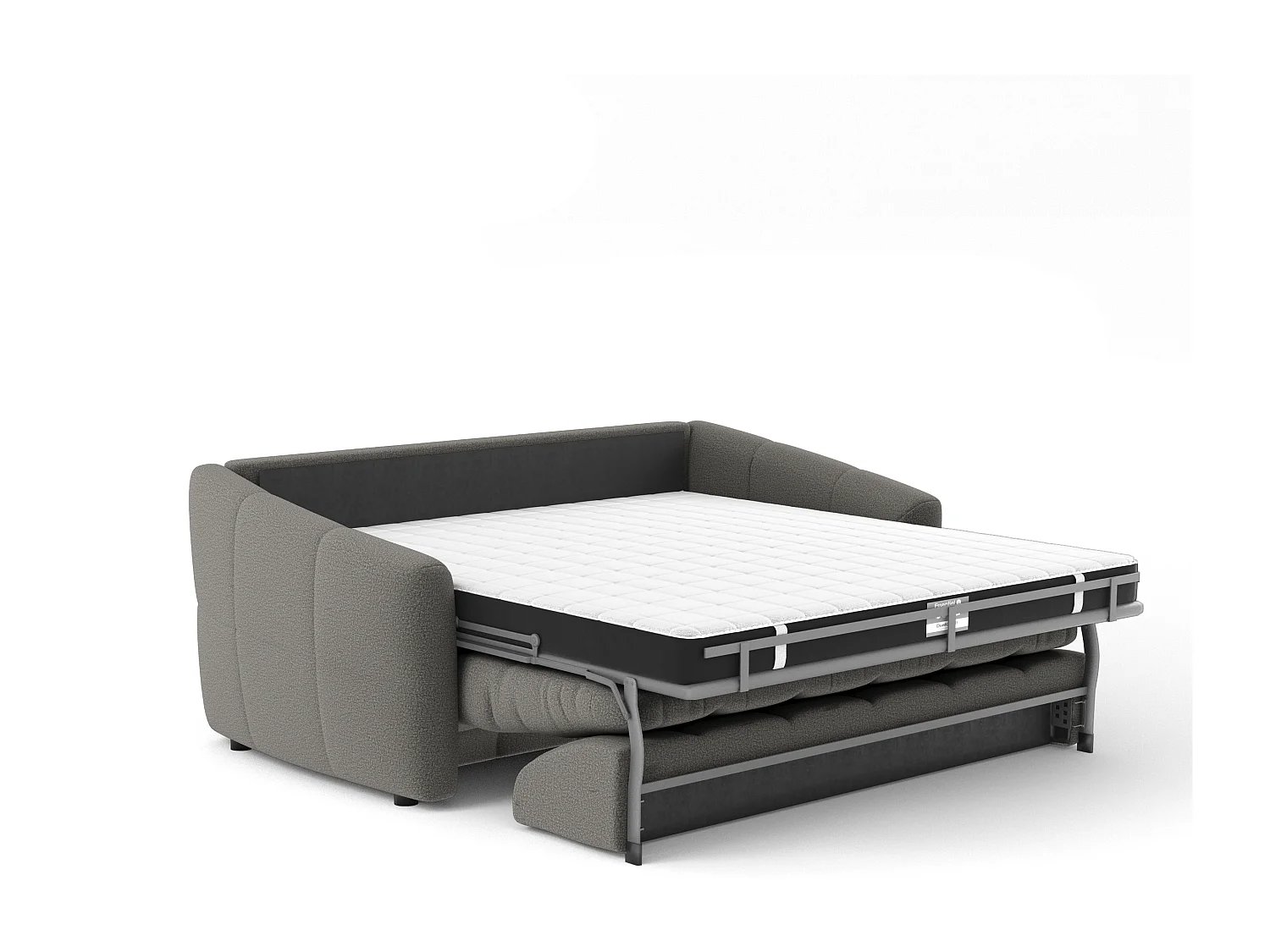 Canapé convertible express matelas bouclette gris graphite 160cm NORA