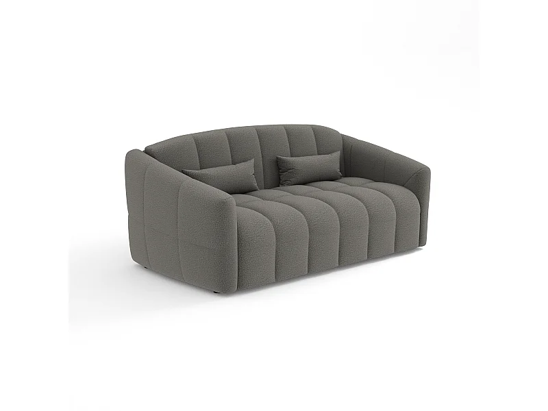 Canapé convertible express matelas bouclette gris graphite 160cm NORA