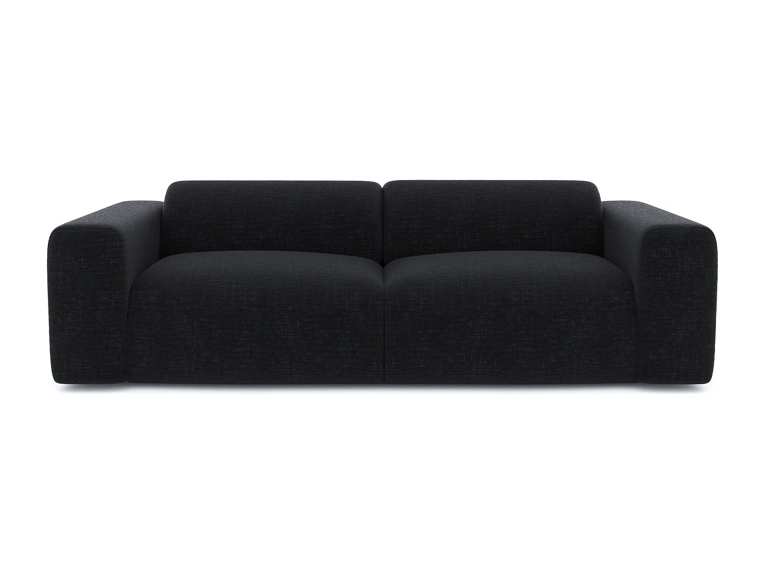 Canapé 4 places MYRA en velours texturé anthracite foncé