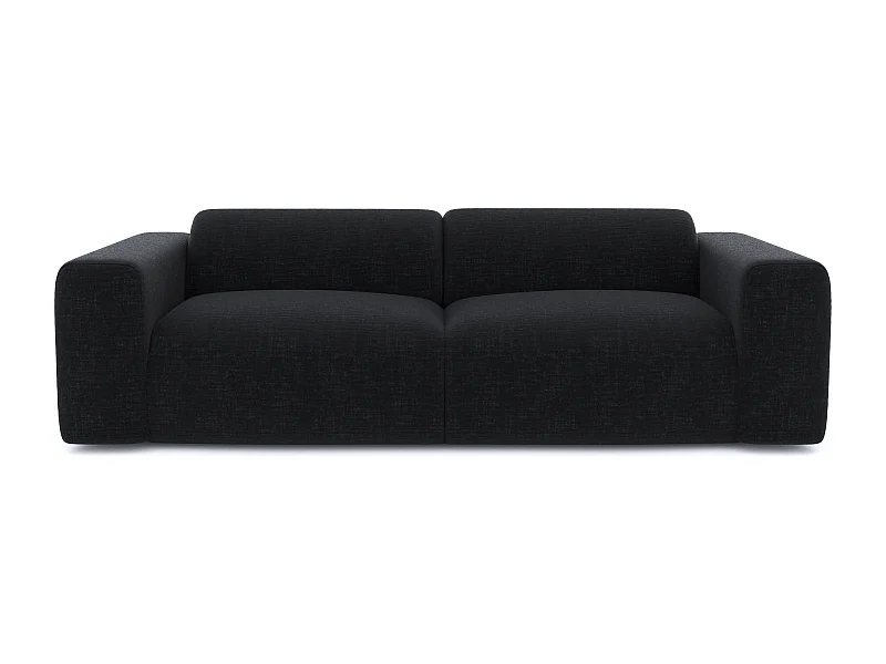 Canapé 4 place velours à motifs anthracite MYRA