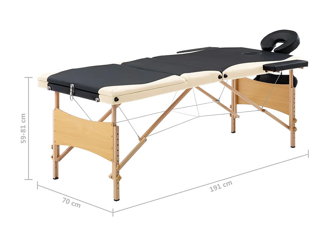 Table de massage pliable bois beige 191 x 70 x 59 cm 02_0001832