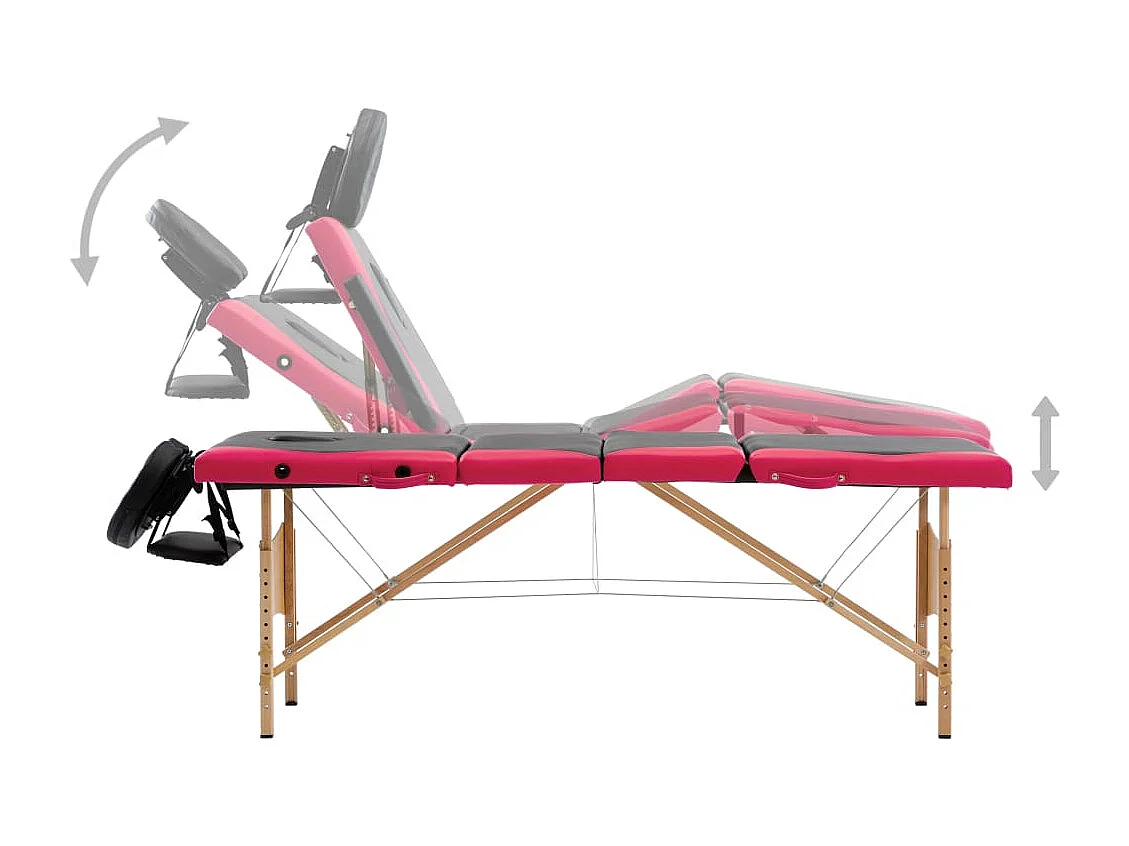 Table de massage pliable bois marron 191 x 70 x 59 cm 02_0001858