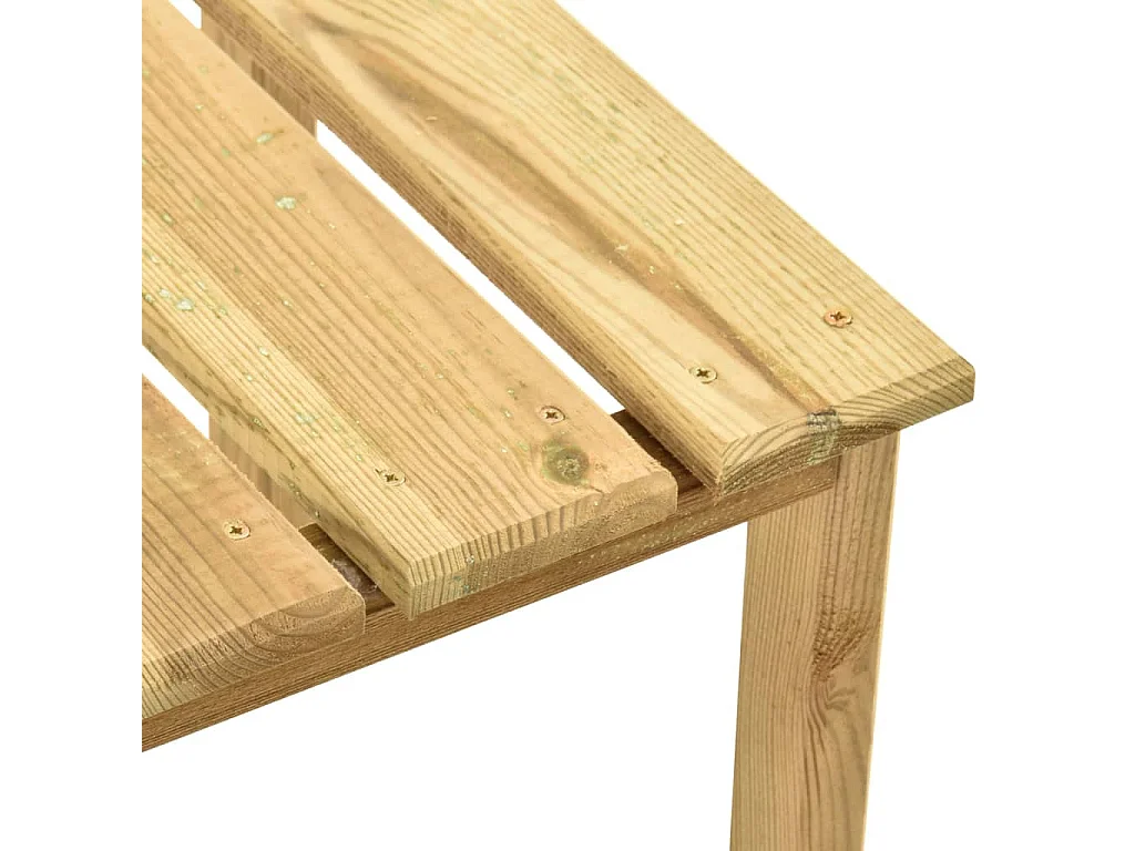 Tumbona tumbona para tomar el sol cama de jardín terraza 200 x 70 x (31,5-77) cm muebles de exterior con mesa de madera de pino impregnada 02_0012605