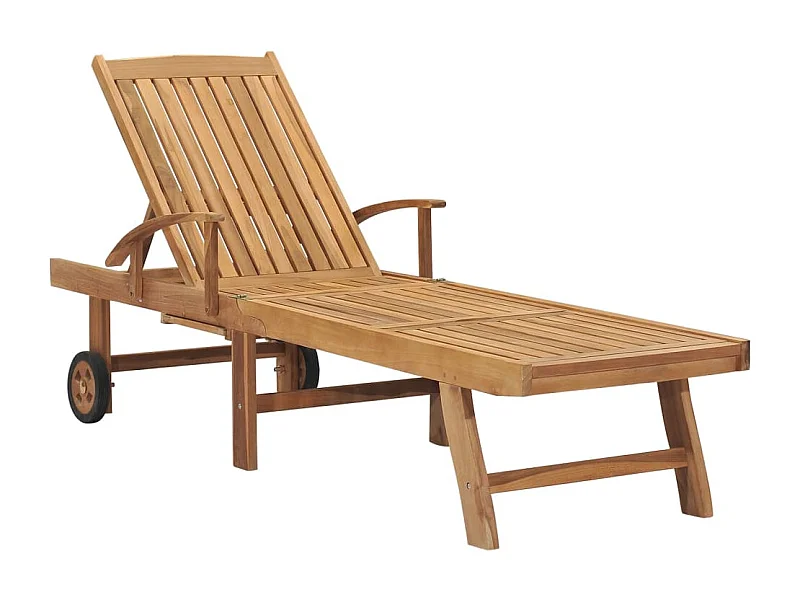 Transat chaise longue bain bois marron 195 x 59.5 x 35 cm 02_0012713