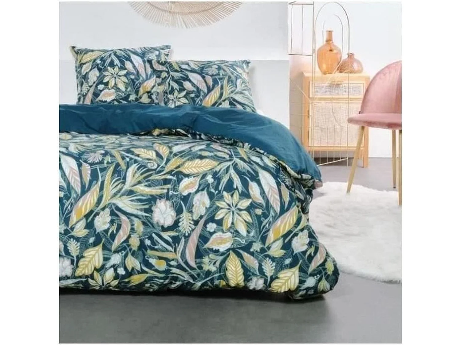 Bettwäscheset – 240 x 220 cm – Baumwolle mit Blumendruck