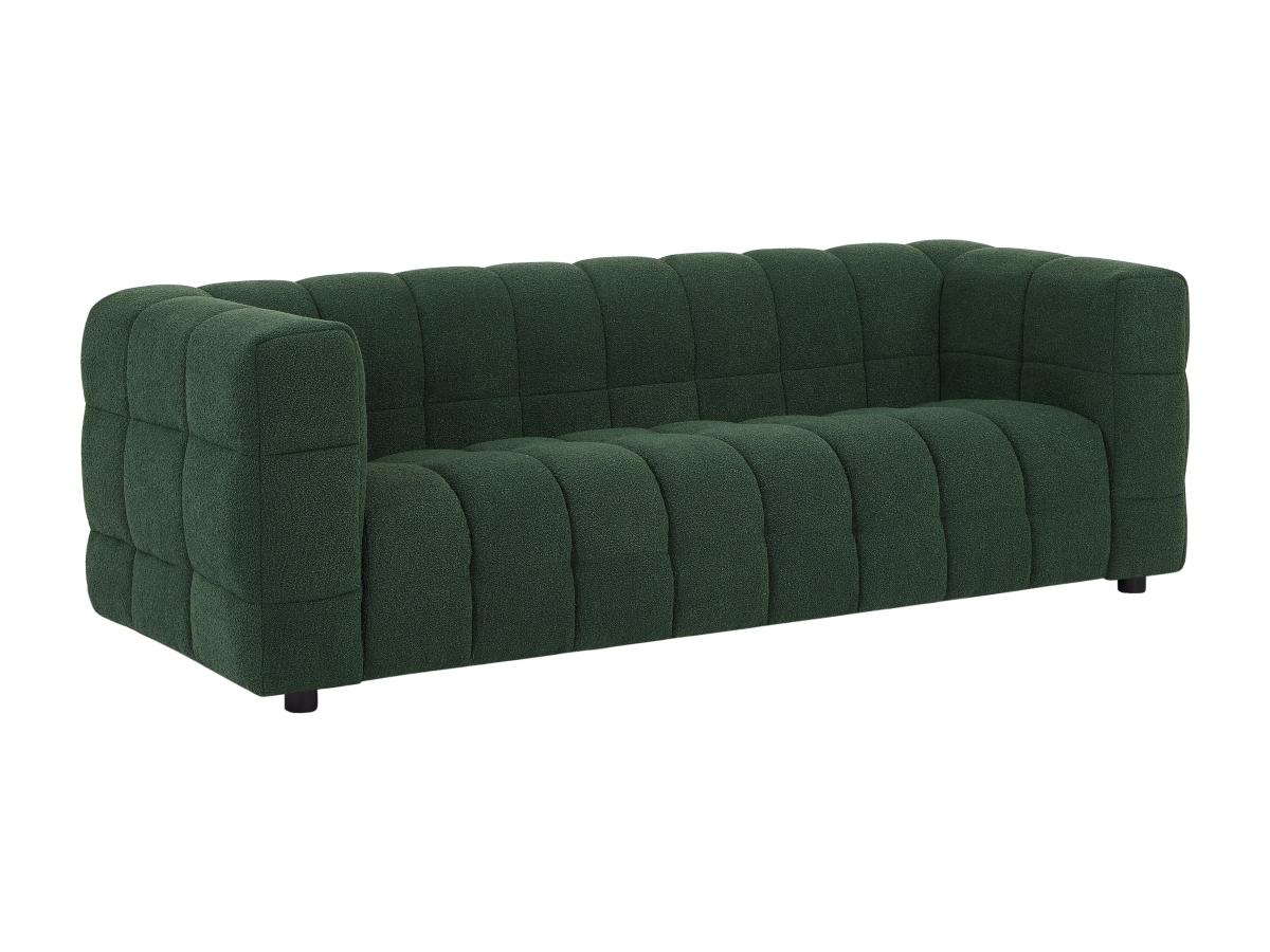 Sofa 3-Sitzer - Bouclé-Stoff - Grün - LERICI von Pascal Morabito günstig online kaufen
