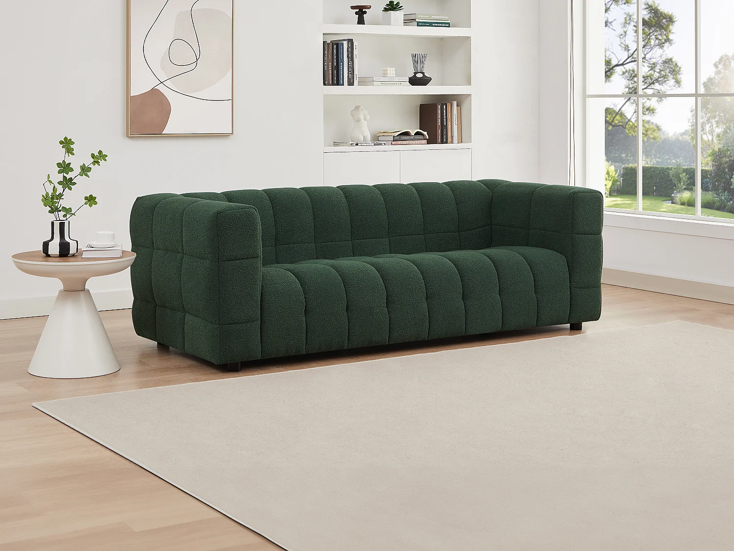 3-personers sofa i grønt bouclé stof LERICI fra Pascal Morabito