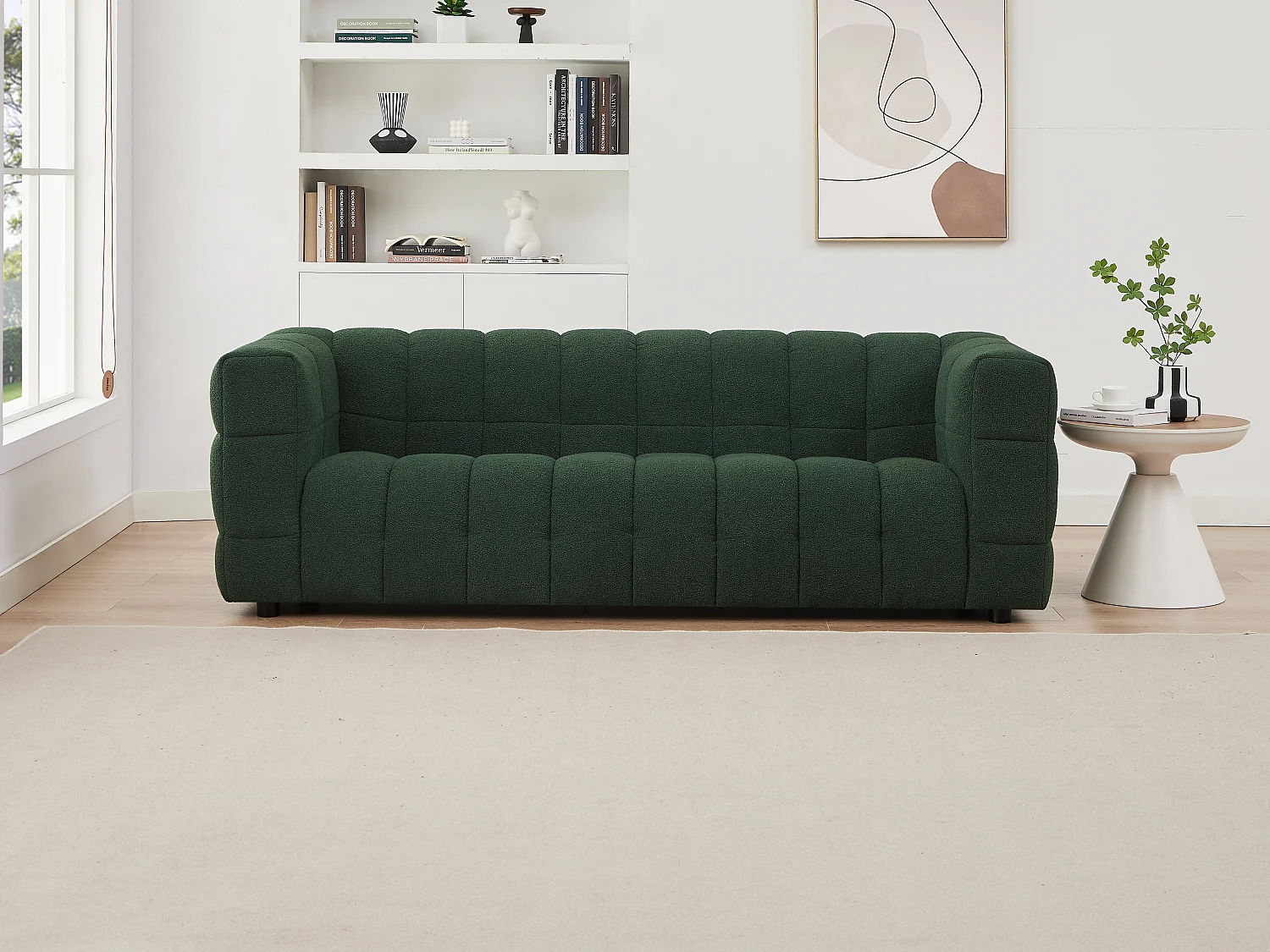 3-personers sofa i grønt bouclé stof LERICI fra Pascal Morabito