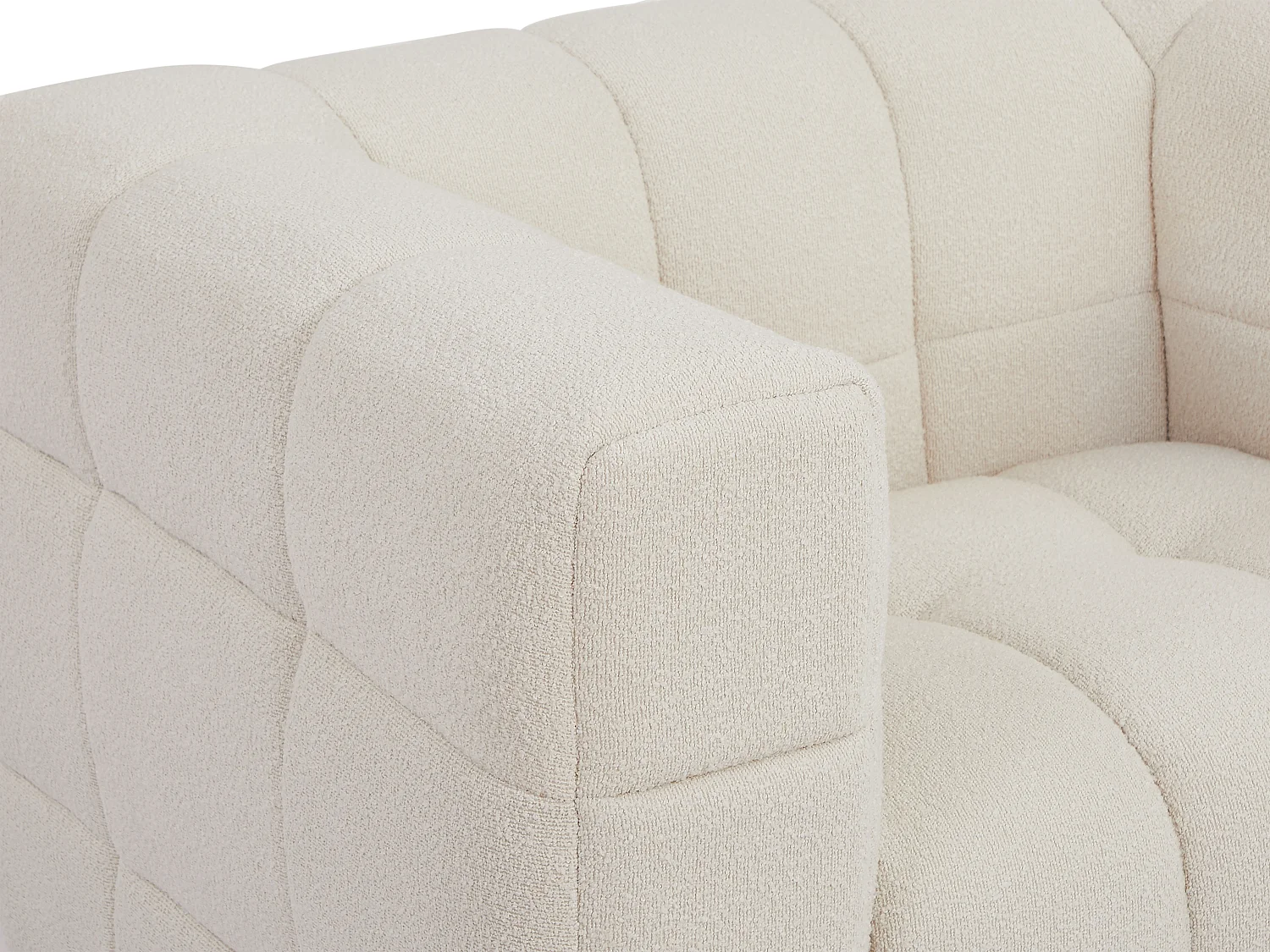 Fauteuil en tissu bouclette blanc ivoire LERICI de Pascal Morabito