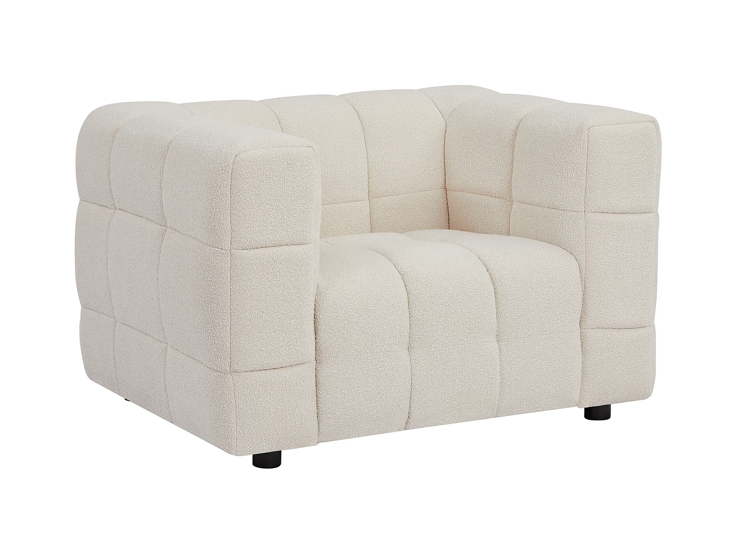 Fauteuil en tissu bouclette blanc ivoire LERICI de Pascal Morabito