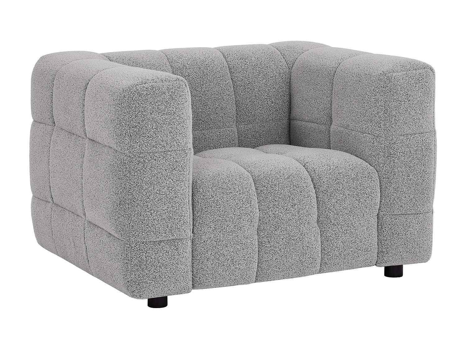 Ljusgrå bouclétyg fåtölj LERICI