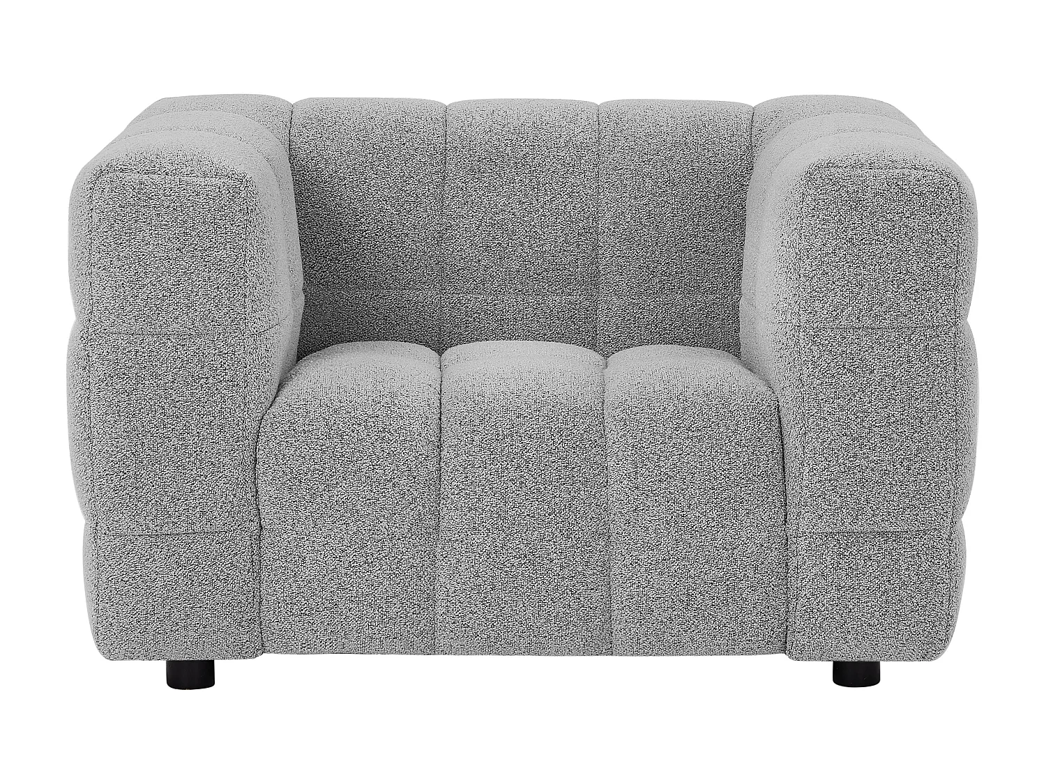 Ljusgrå bouclétyg fåtölj LERICI