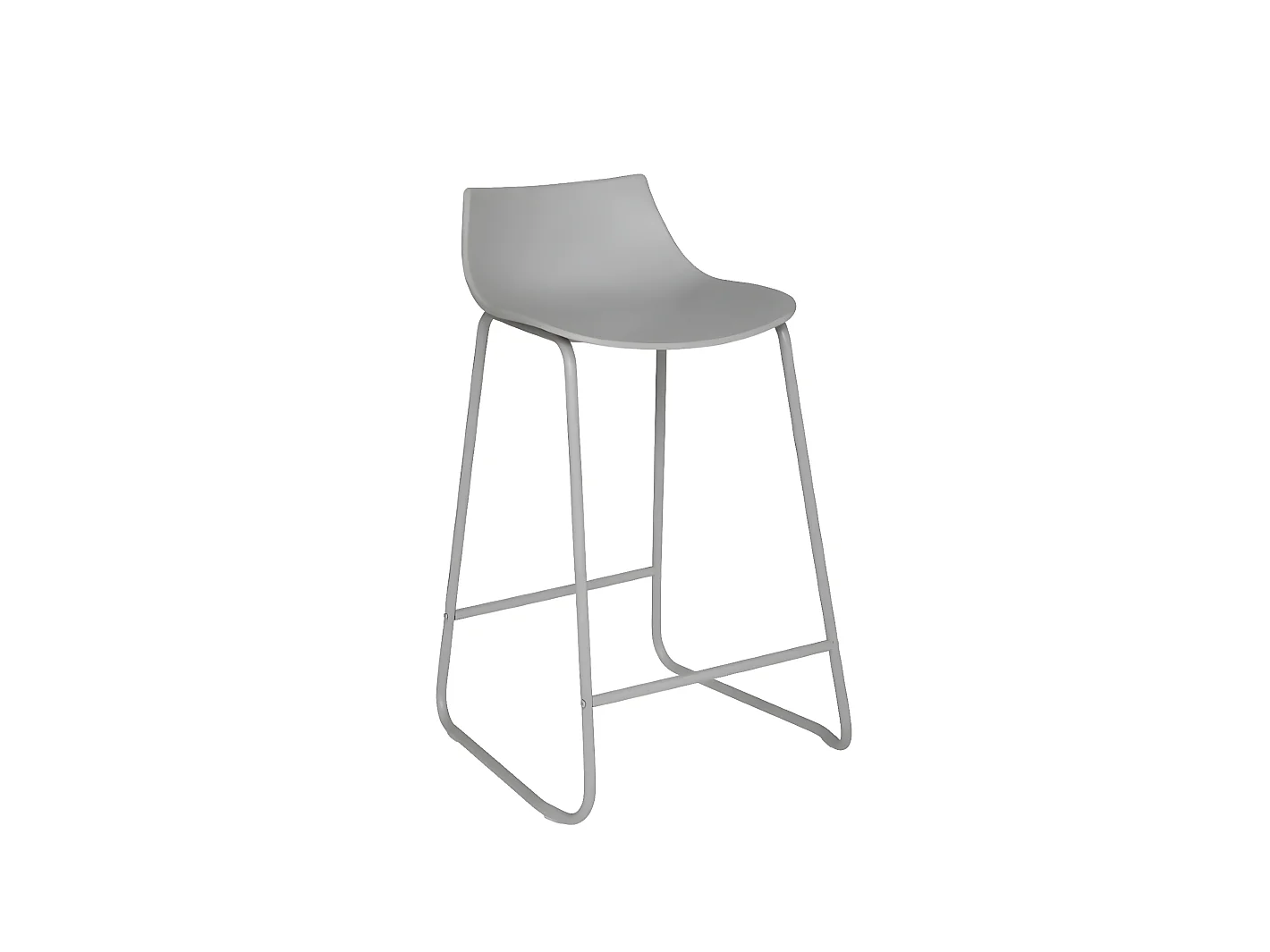 Lot de 4 tabourets de bar en polypropylène coloris Gris - longueur 47 x profondeur 48,5 x hauteur 82 cm