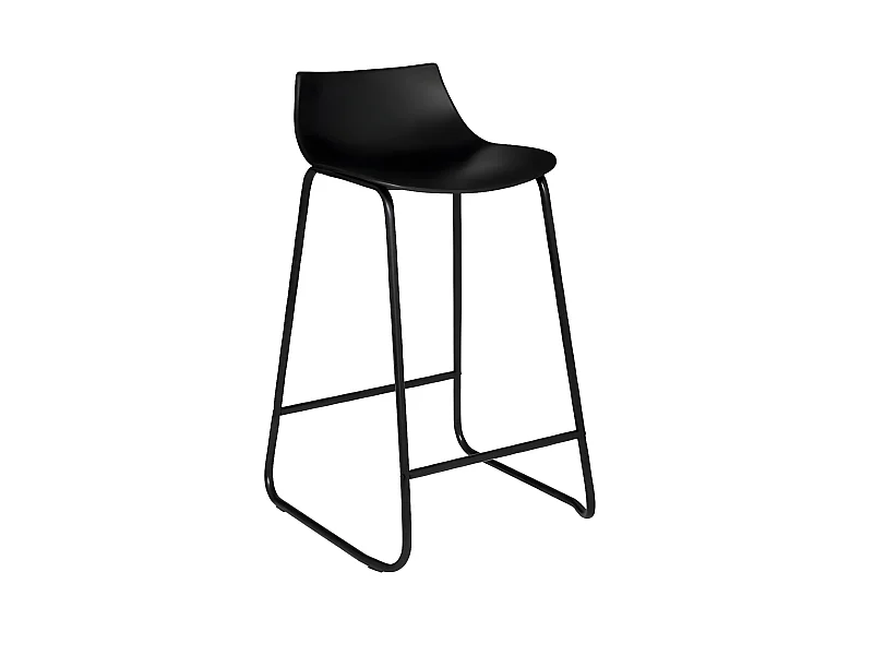 Lot de 4 tabourets de bar en polypropylène coloris noir - longueur 47 x profondeur 48,5 x hauteur 82 cm