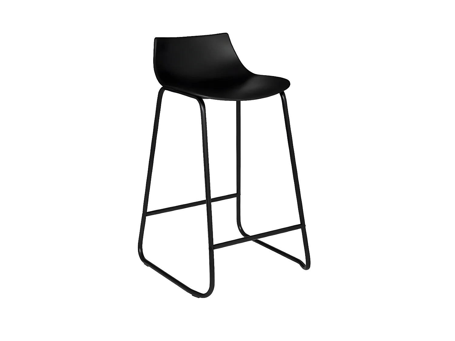 Lot de 4 tabourets de bar en polypropylène coloris noir - longueur 47 x profondeur 48,5 x hauteur 82 cm