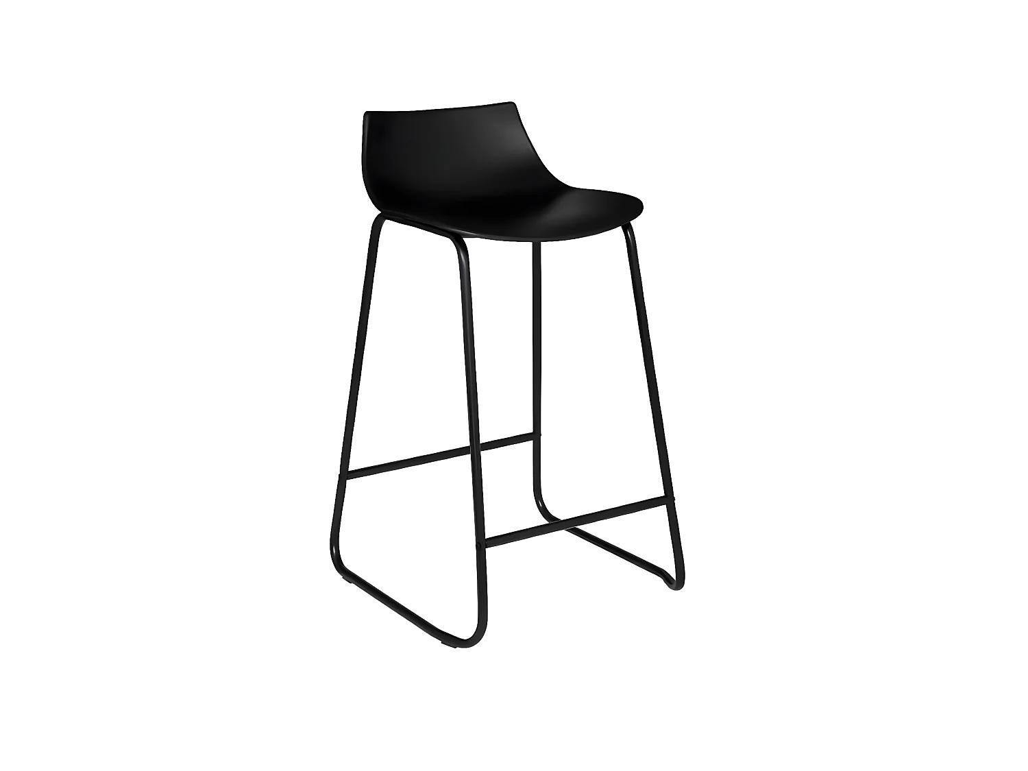 Lot de 4 tabourets de bar en polypropylène coloris noir - longueur 47 x profondeur 48,5 x hauteur 82 cm
