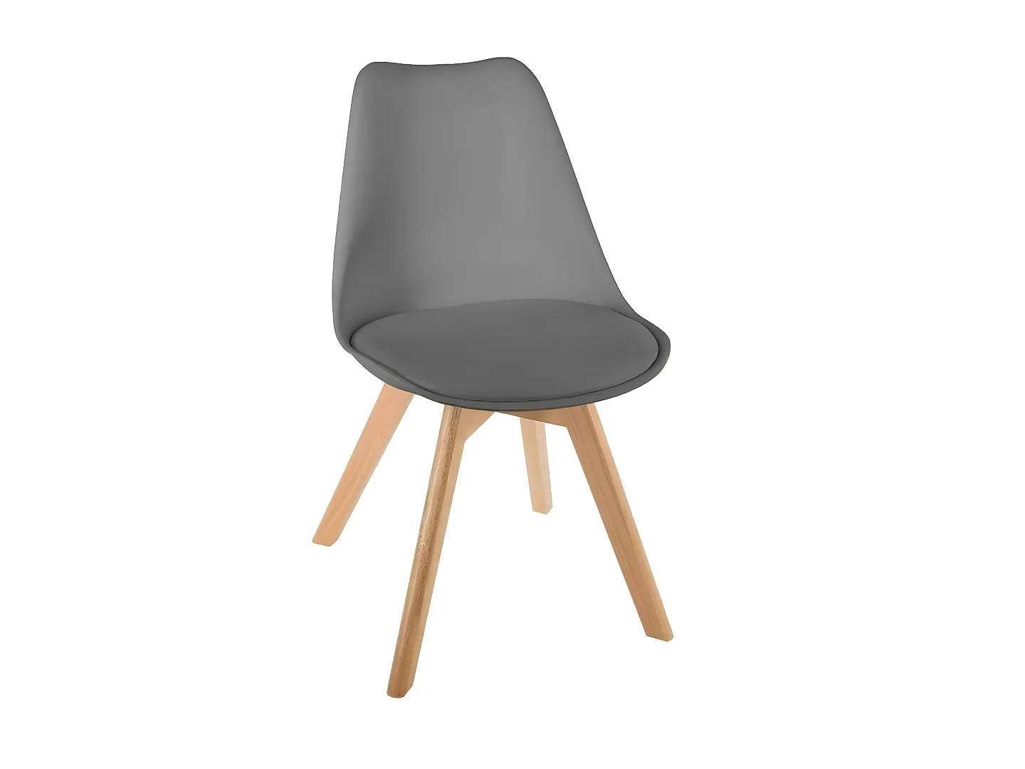 Lot de 4 Chaises de salle à manger en polypropylène Gris Foncé - Longueur 82 x Profondeur 52 x Hauteur 48 cm