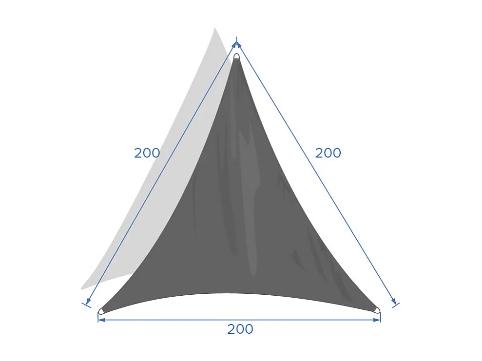 Voile d'ombrage triangulaire 2 x 2 x 2 m Curacao - Blanc - Hespéride