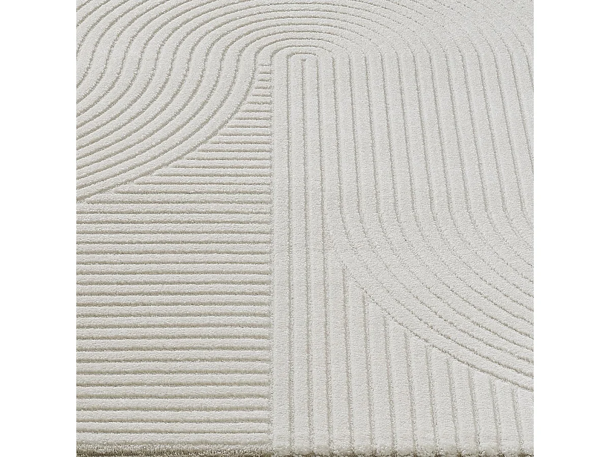 tapis couloir 80x300 tissé crème rectangle motif simple LYN9 B