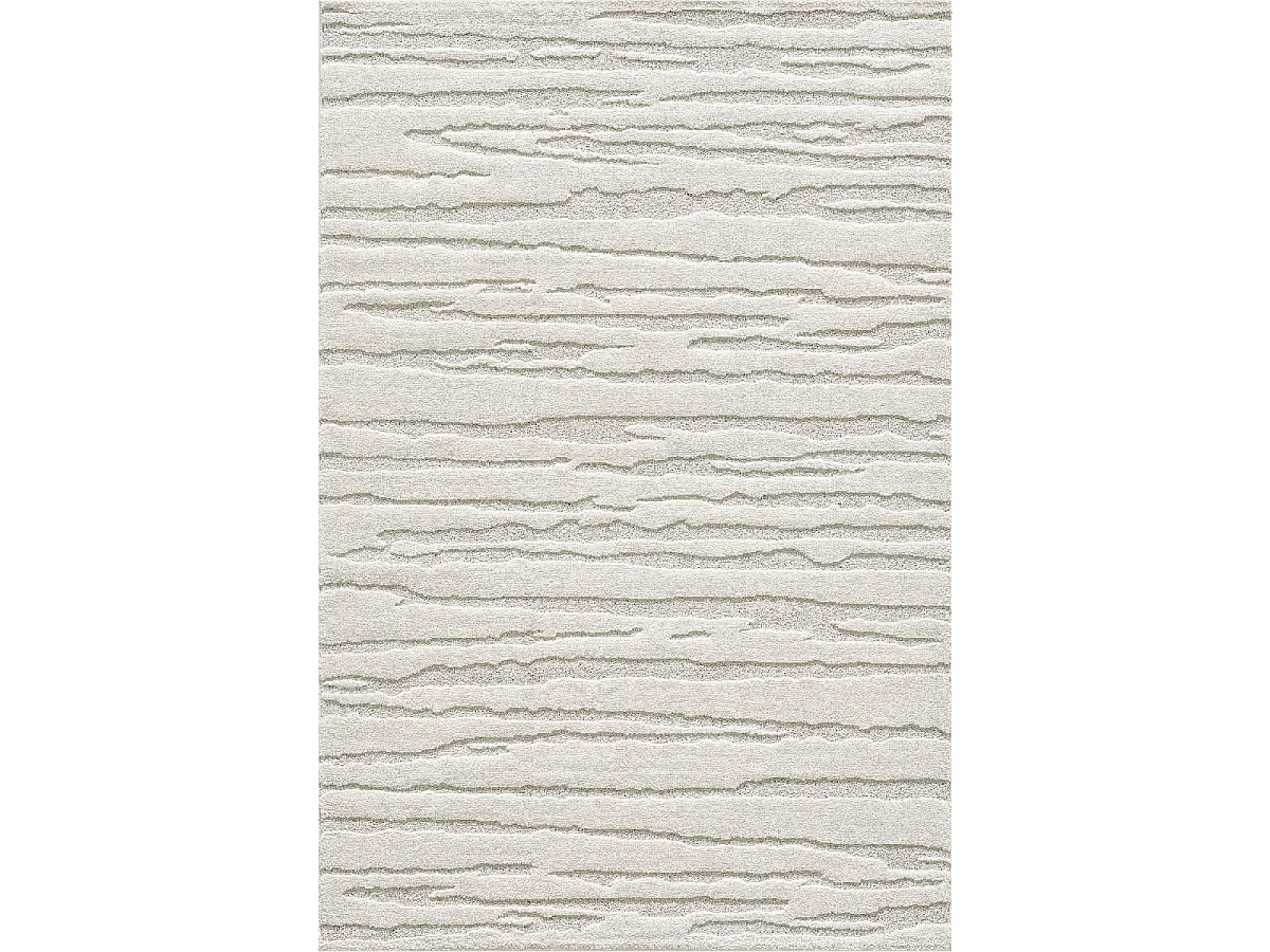 tapis salon 160x230 tissé crème rectangle motif simple LYN9 CERVAG