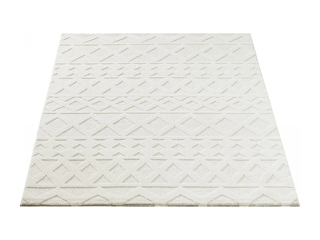 tapis entrée 80x150 tissé crème rectangle motif simple LYN9 CERLOS
